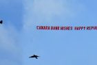 Canara Bank Republic Day Greetings Displayed In Sky By Aeroplane In Bengaluru