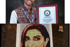 Guiness World Record Holder Prithveesh K Bhat celebrates Deepika Padukone through a mosaic portrait of Rubik’s cubes in his recent Television feature